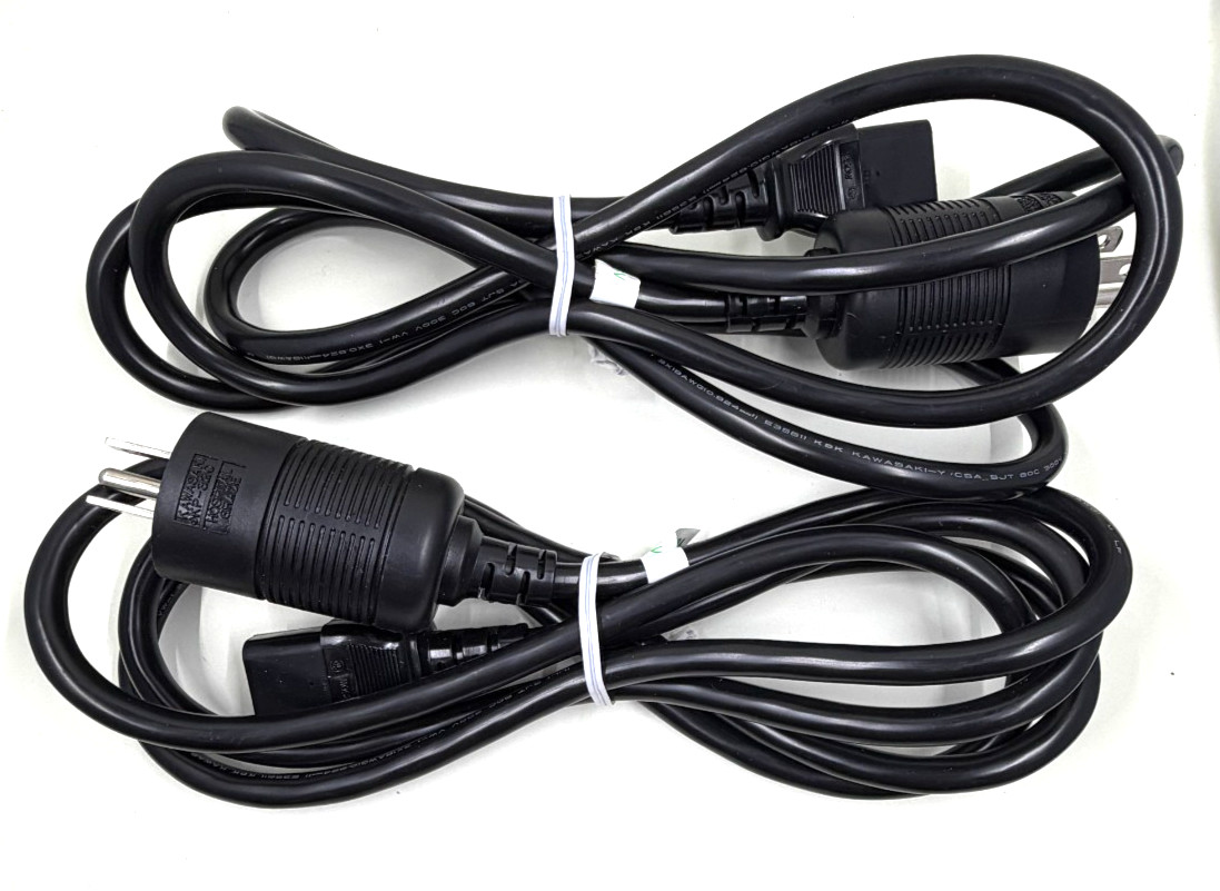 2 x QUALITY HOSPITAL GRADE 6' Power Cord Cable Green Dot 10A 5-15P C13 Japan