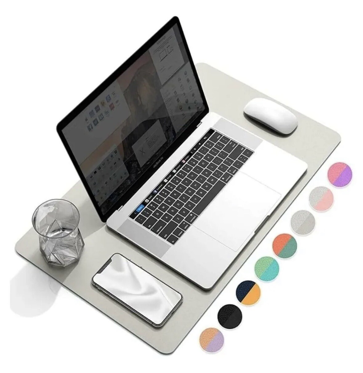 YSAGi Multifunctional Office Desk Pad, 23.6" x 13.7" Ultra Thin Waterproof Grey