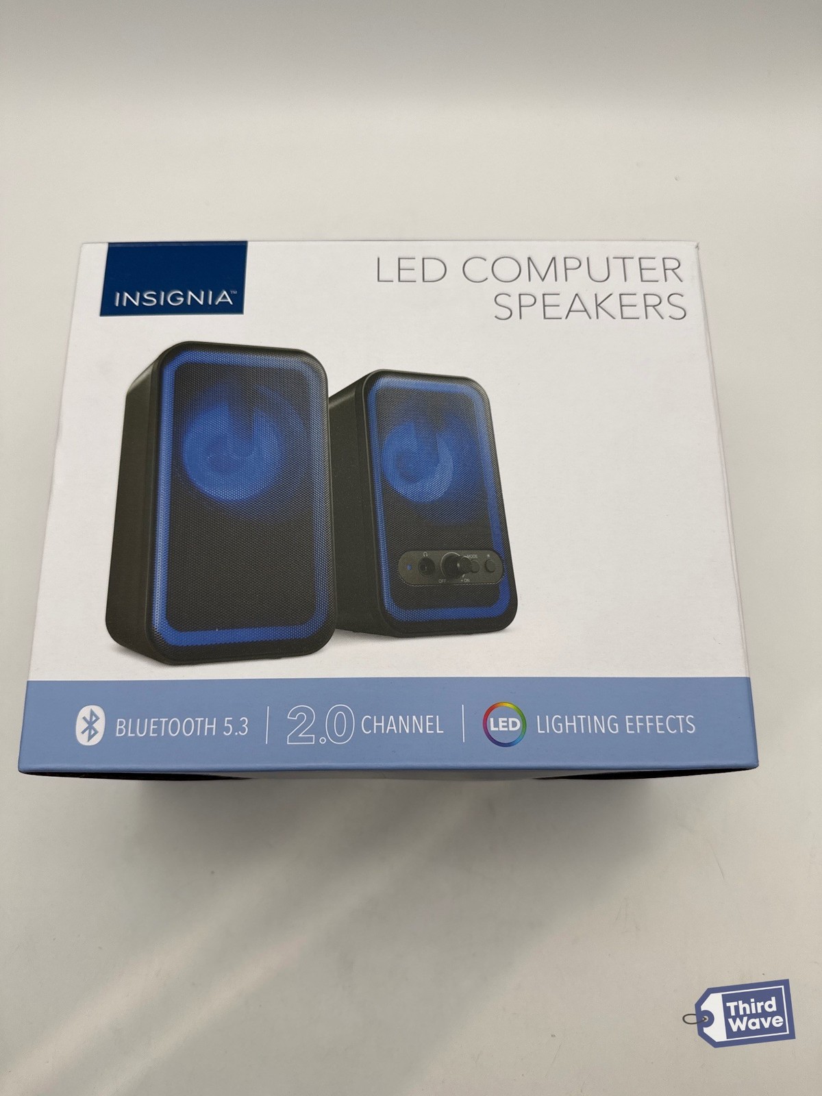 Insignia 2.0 Bluetooth Computer Speakers RGB Lighting 6.8W Black NS-CSB2B6