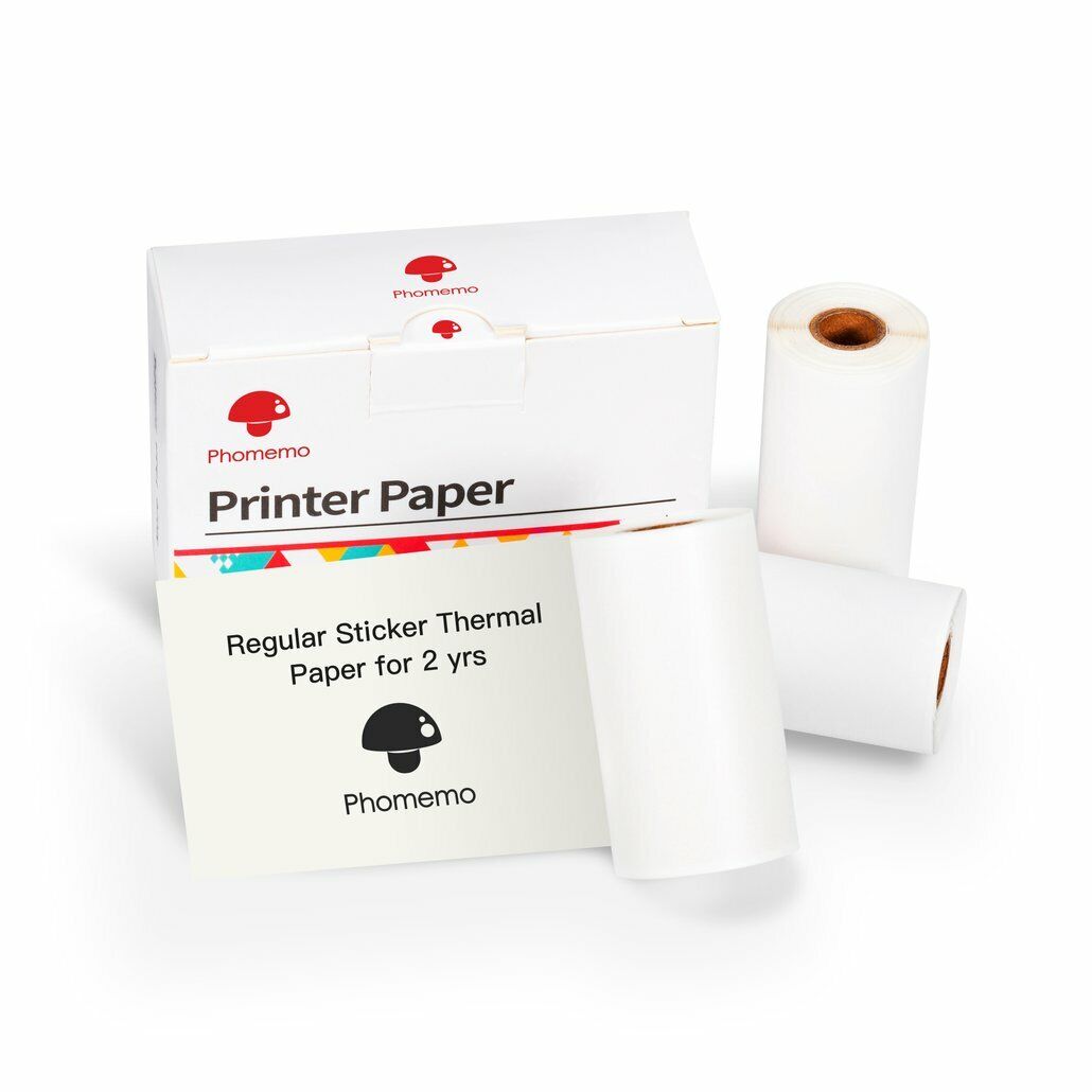 Adhesive Thermal Sticker Paper for Phomemo T02 M02 M03 Bluetooth Pocket Printer