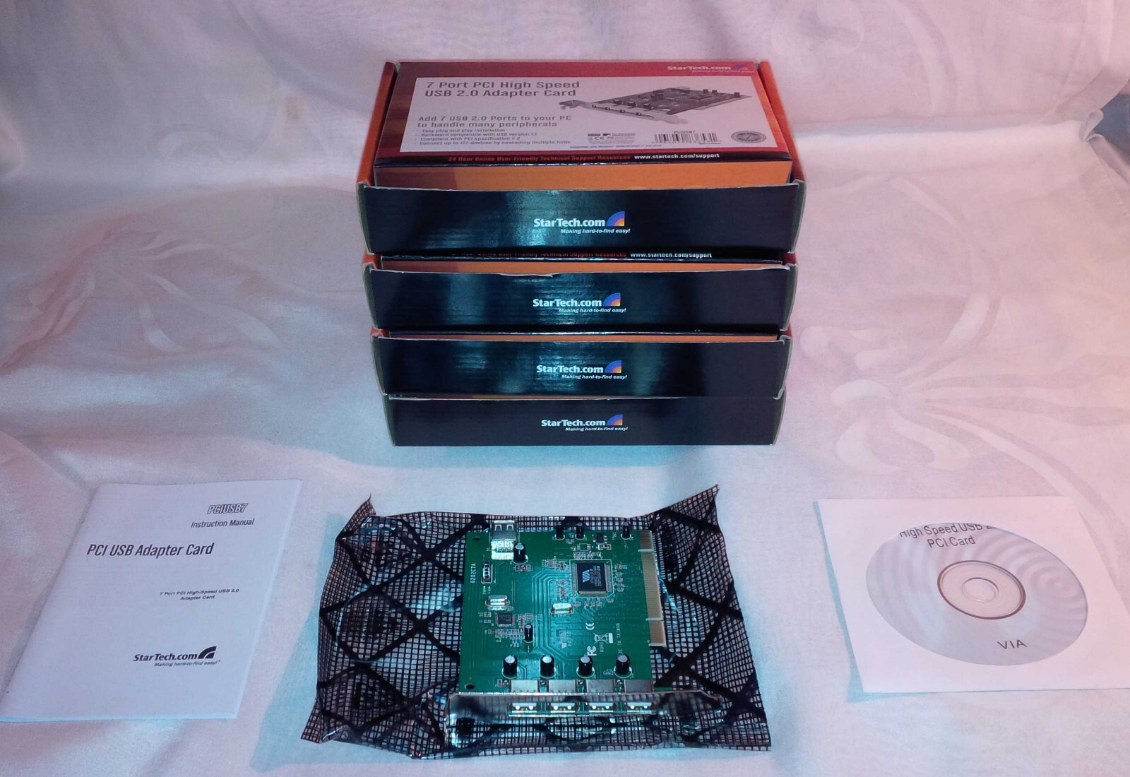 4 (FOUR) NEW Startech 7 Port 2.0 PCI High Speed USB Card Adapters PCIUSB7 - NIB