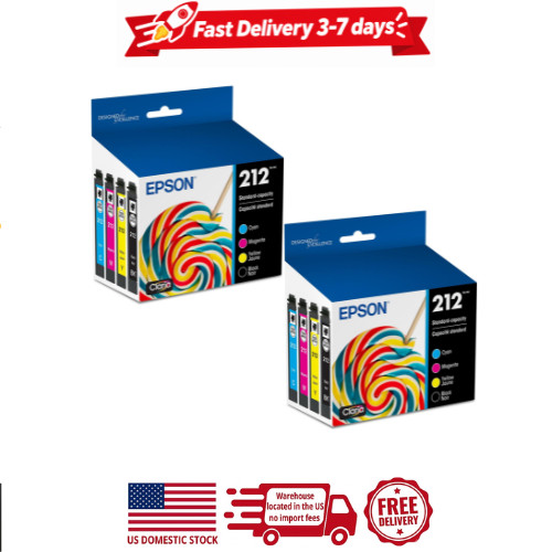 2 pack Epson 212, standard-capacity color and black multi-pack (CMYK)