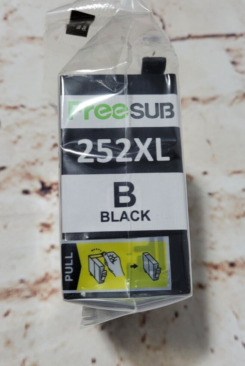 FreeSub 252XL Black (B) Ink Cartridge for Epson in Sealed Packaging