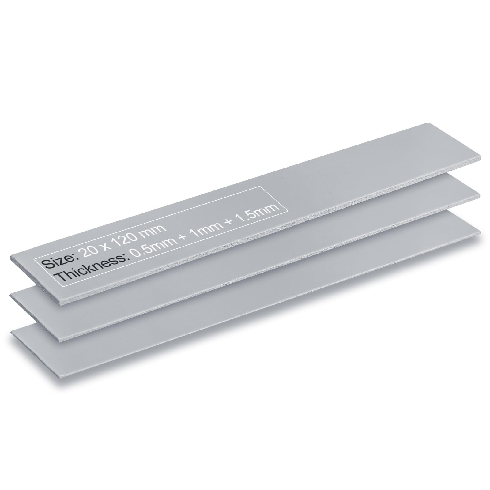 3 Pack 13 W/m.K Thermal Pads M.2, 70 x 20 mm x [0.5 mm + 1 mm + 1.5 mm] Highl...