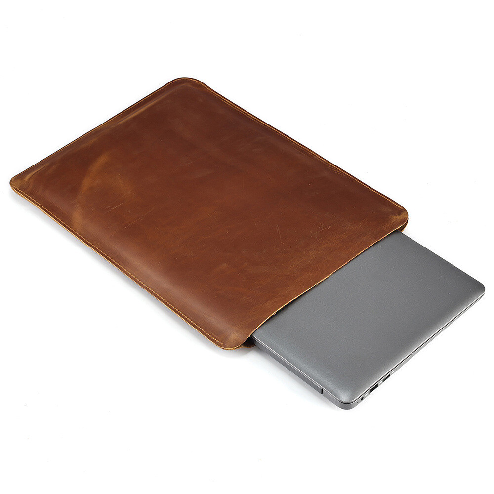 Distressed Genuine Leather Protective Sleeve Case for MacBook Pro 16.2" A2780
