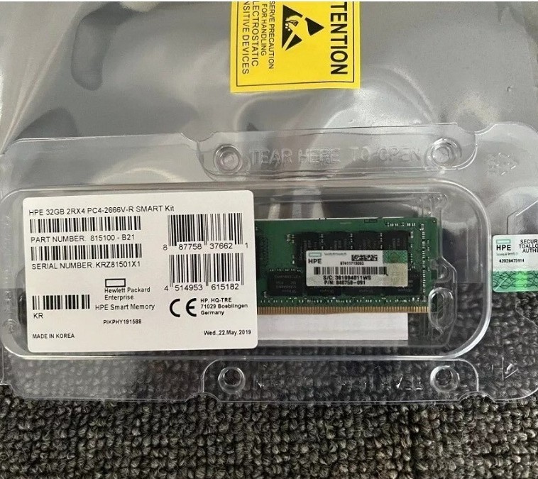815100-B21 850881-001 840758-091 HPE 32GB DDR4 PC4-2666V GEN10 ECC Server Memory