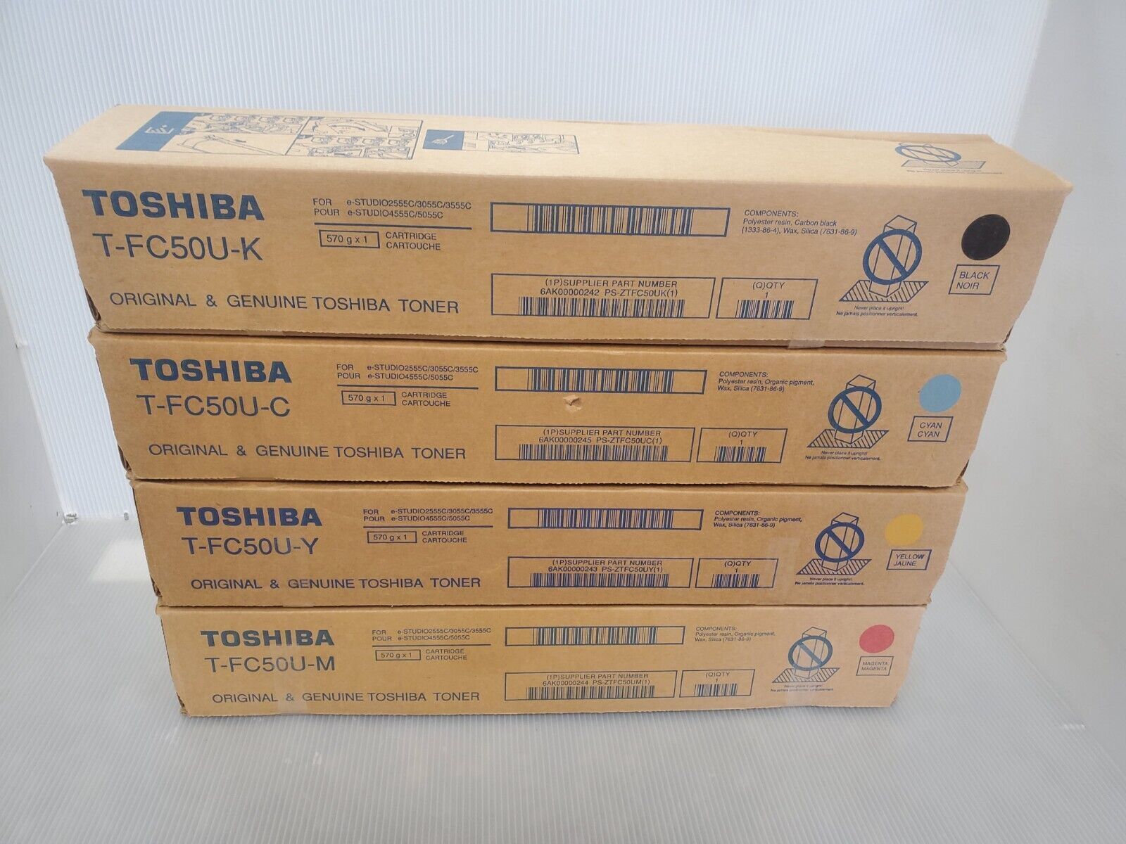 Toshiba OEM T-FC50U-C/Y/M/K 4 Toner Set e-STUDIO 2555C 3055C 3555C 4555C 5055C G