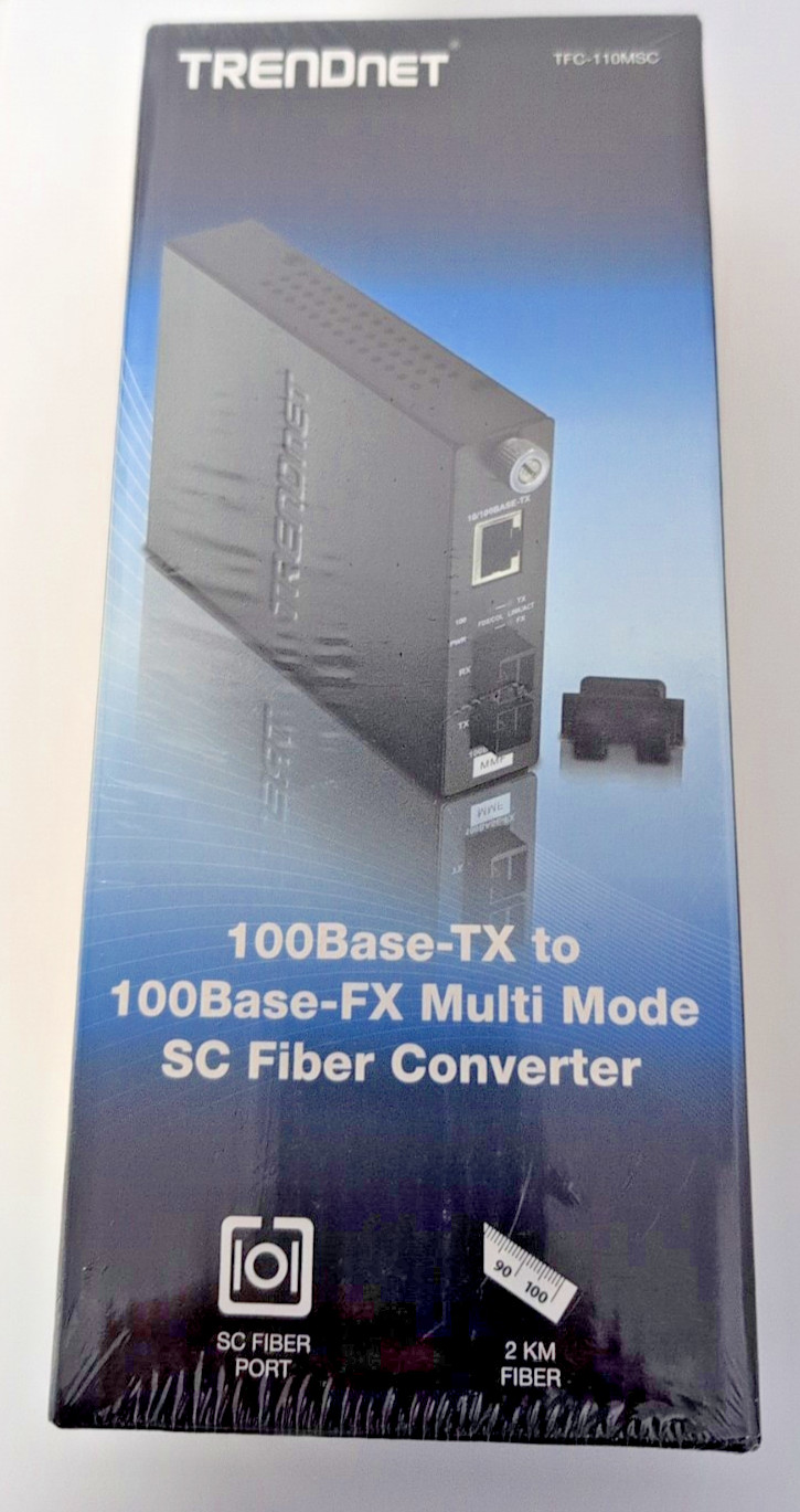 Trendnet 100Base-TX to 100Base-FX Multi Mode SC Fiber Converter TFC-110MSC