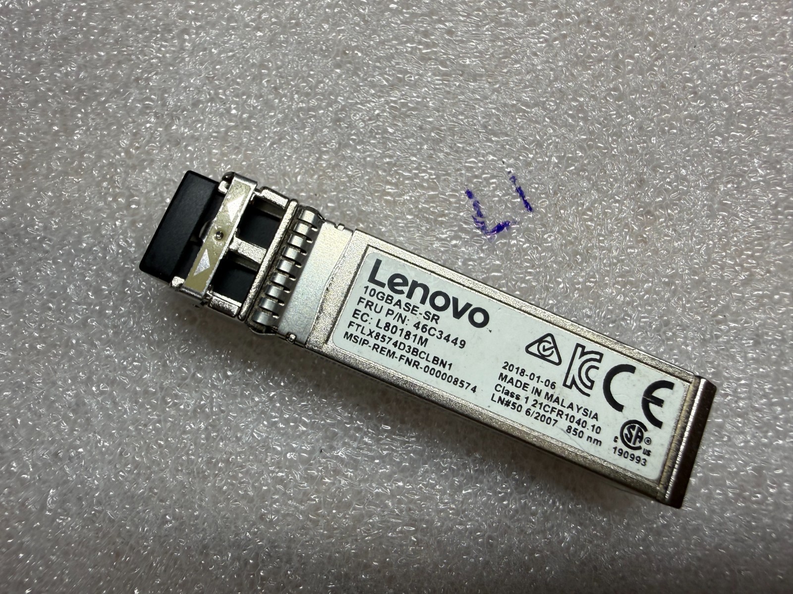 Batch of 7 Lenovo 46C3449 SFP+ 10GBASE-SR 850nm 300m LC  FTLX8574D3BCLBN