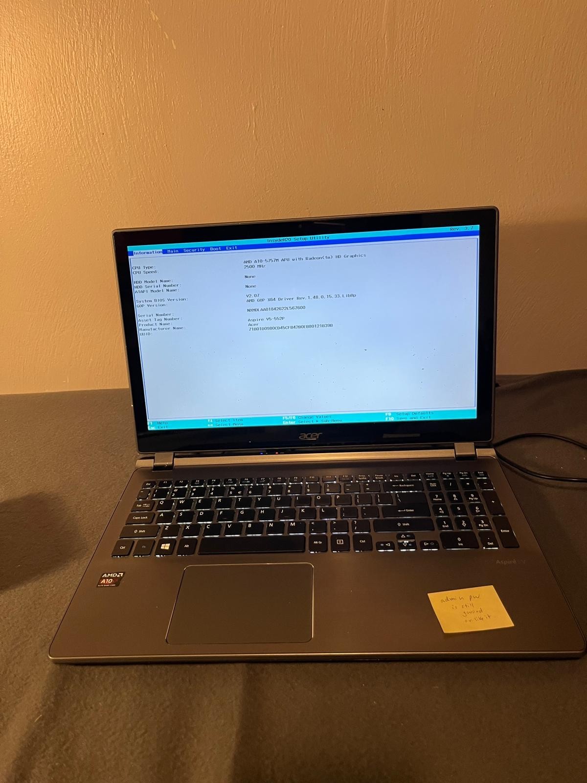 Lot of 2 Acer Aspire V5-552P 15.6" Touch AMD A10-5757M No HDD/No OS Laptops