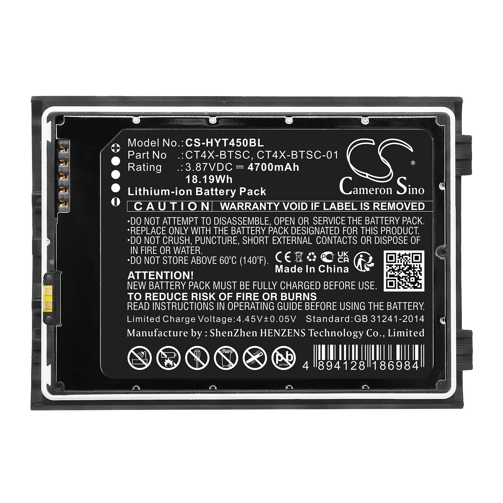 BATTERIE 4700mAh Type CT4X-BTSC Pour Honeywell CT45 CT47
