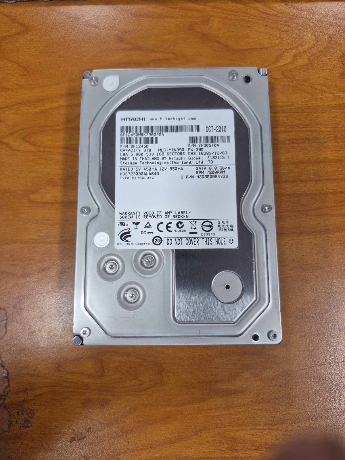 Hitachi Deskstar 7K3000 3TB 3.5" Internal HDD (HDS723030ALA640)
