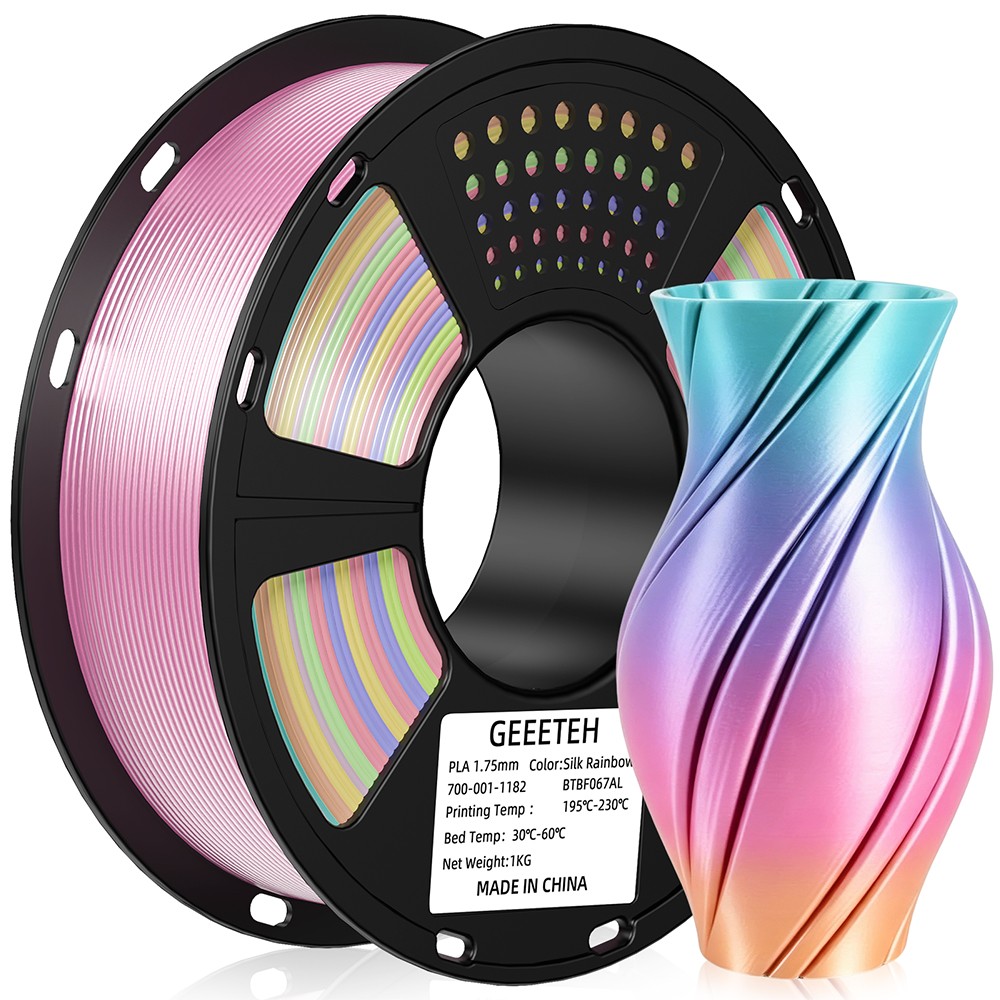 1KG/Roll Geeetech Consumables Rainbow Silk PLA 1.75mm For 3D Printers Filament