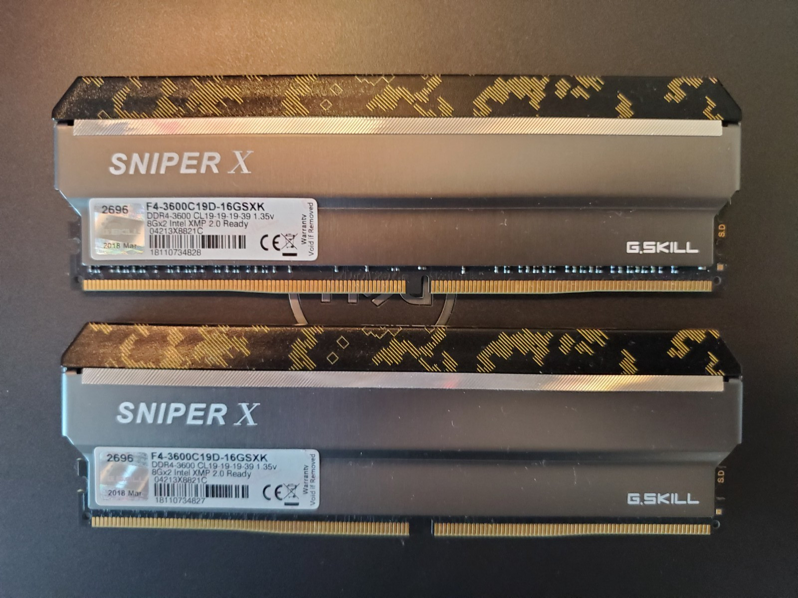 g.skill SNIPER X 16GB (2×8GB) DDR4 3600MHz RAM - F4-3600C19D-16GSXK