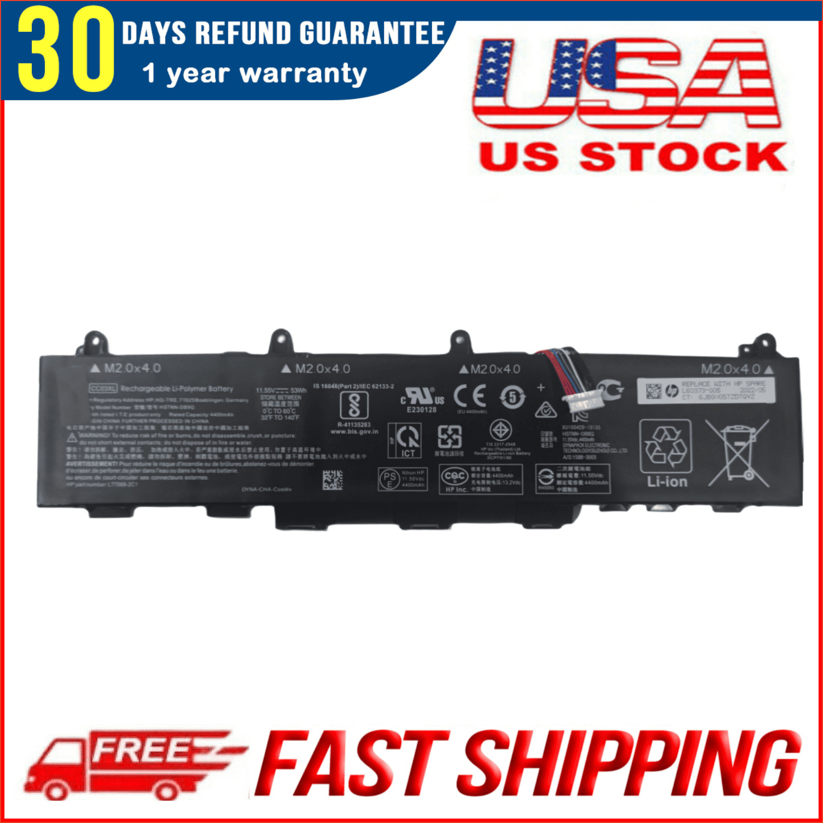 OEM Genuine CC03XL 53W Battery For HP EliteBook 830 835 840 845 G7 G8 L78555-005