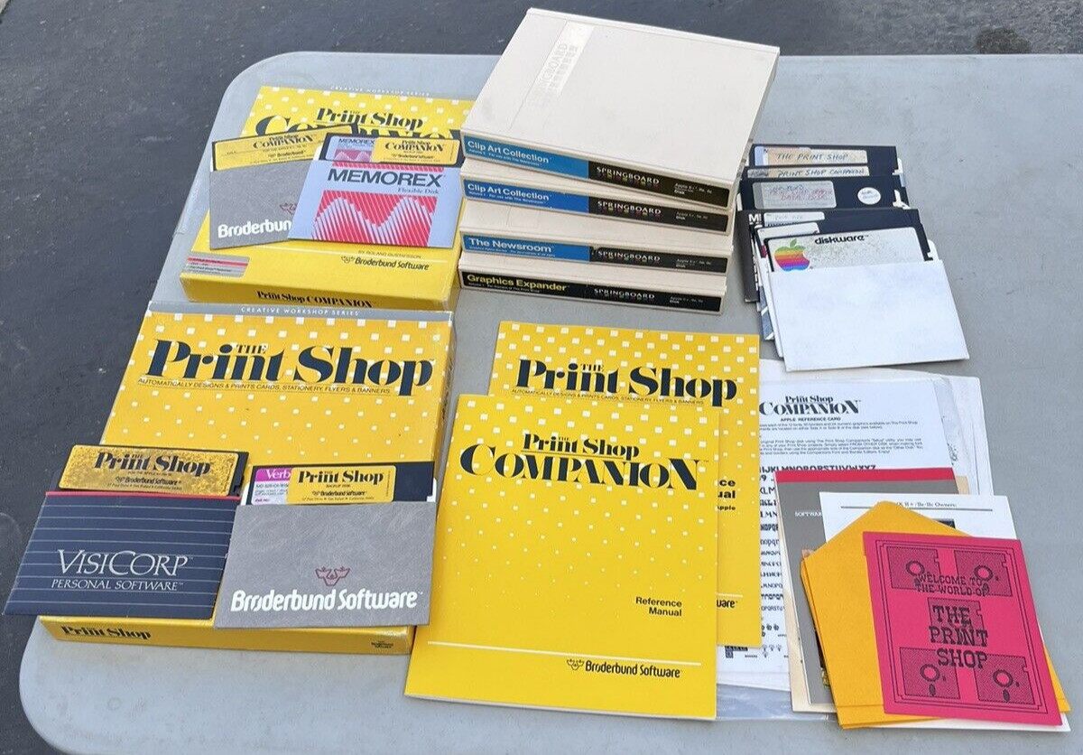 Apple Print Shop Companion Lot Graphics Expander Clip Art Vol I II Newsroom