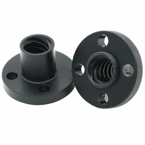 2 x Black T8 Lead Screw POM Nut Trapezoidal Screw Delrin Nuts Z-Axis 8mm Lead UK