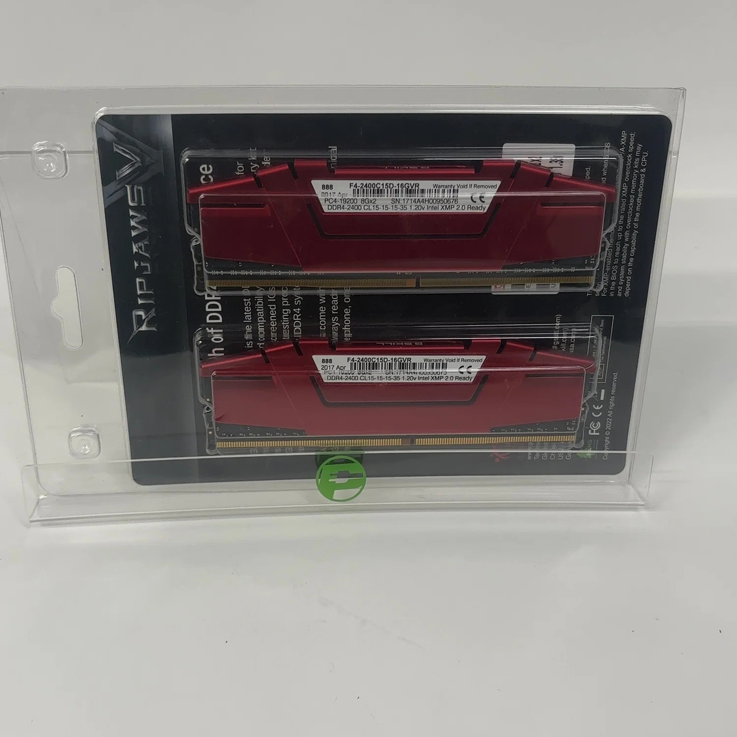 G.Skill Ripjaws V 16GB (2x8GB) RAM DDR4 3200MHz F4-2400C15D-16GVR