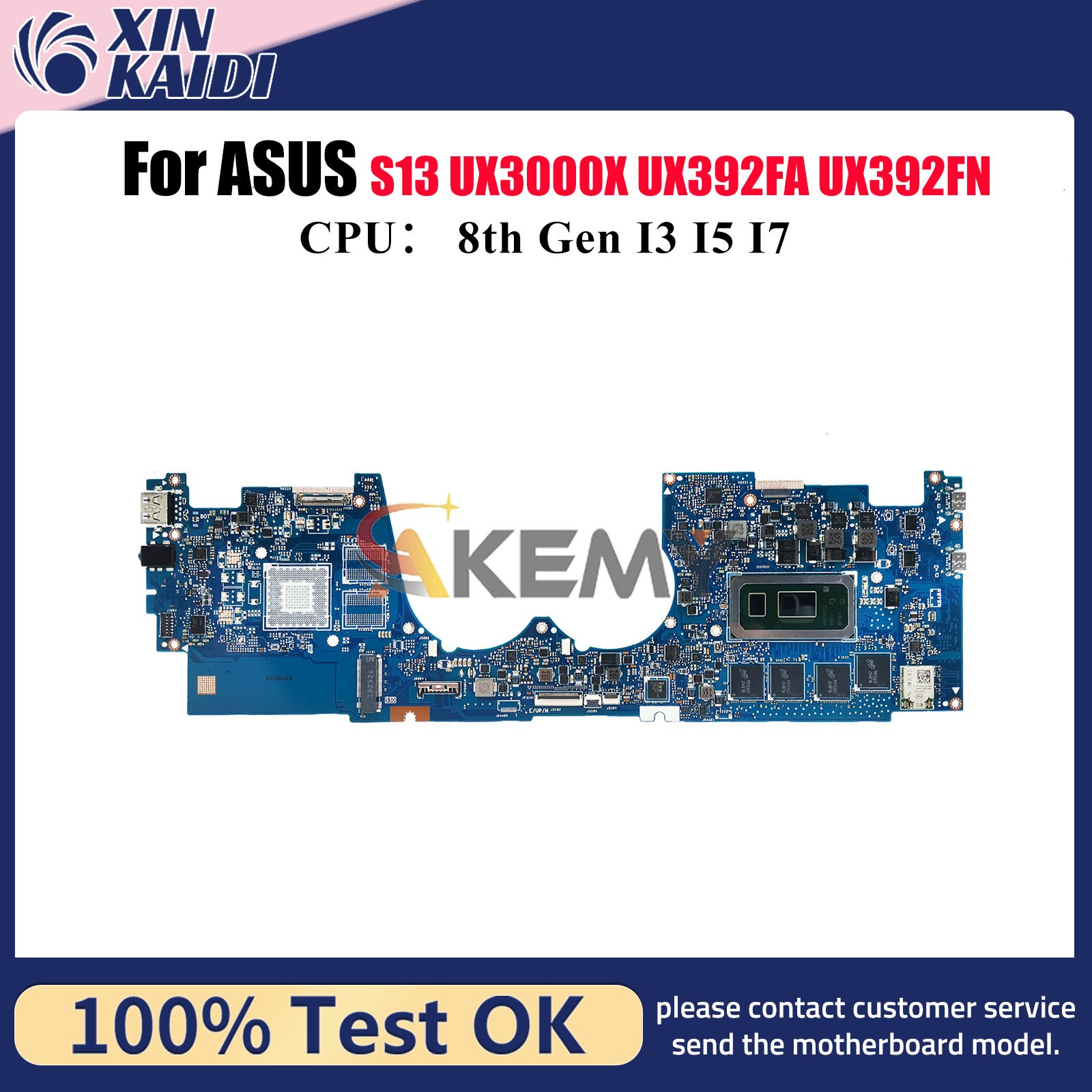 UX392FA Laptop Motherboard For ASUS UX3000X UX392FN UX392F Mainboard W/CPU