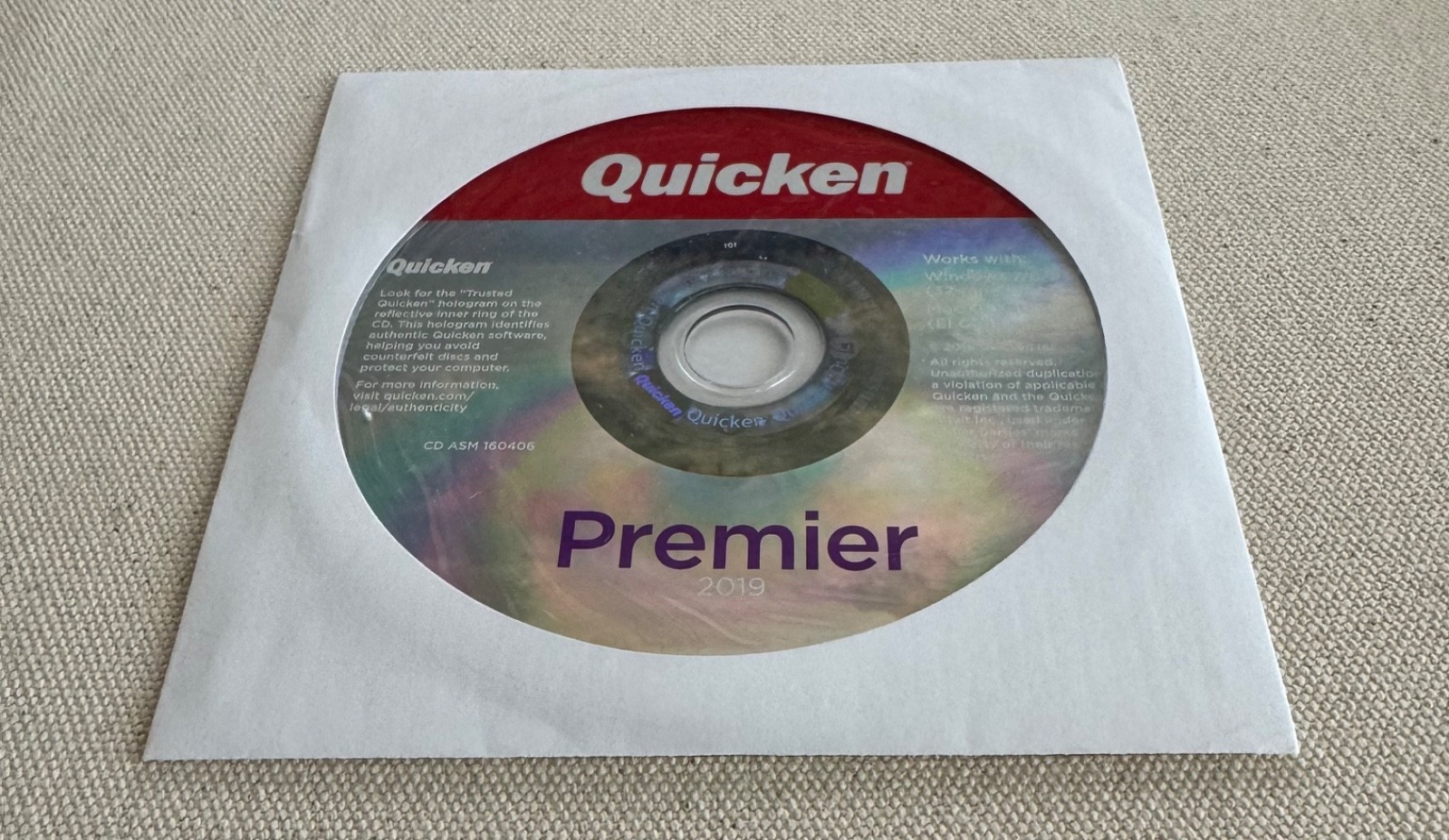 Quicken Premier 2019 Retail Personal Finance Software CD-ROM Disc Windows Mac