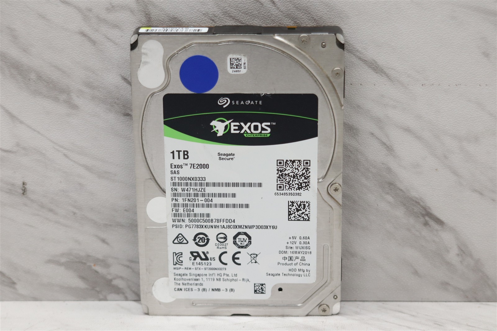 Seagate EXOS 1TB 2.5" SAS ST1000NX0333 HDD Hard Drive 01FN201-004 100% Health