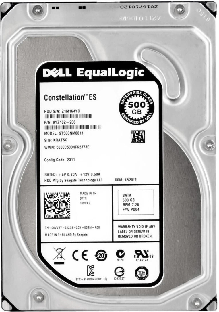 FESTPLATTE DELL 06VVK7 6VVK7 ST500NM0011 500GB 7200U/min 64MB SATA III 3.5"