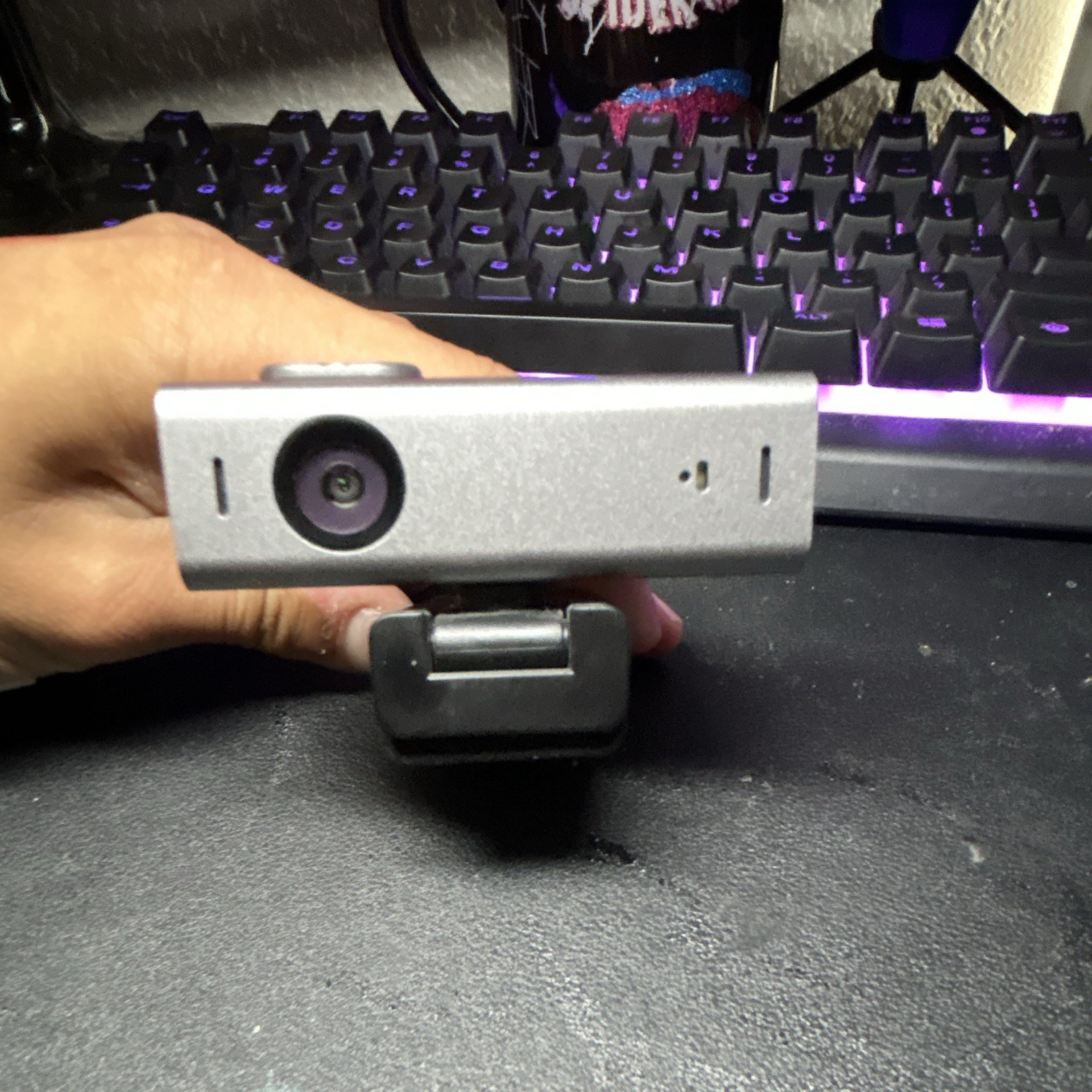 Lumina Clip-On USB Webcam Computer Camera Atomic Gray w/ Clip Stand USB Cable