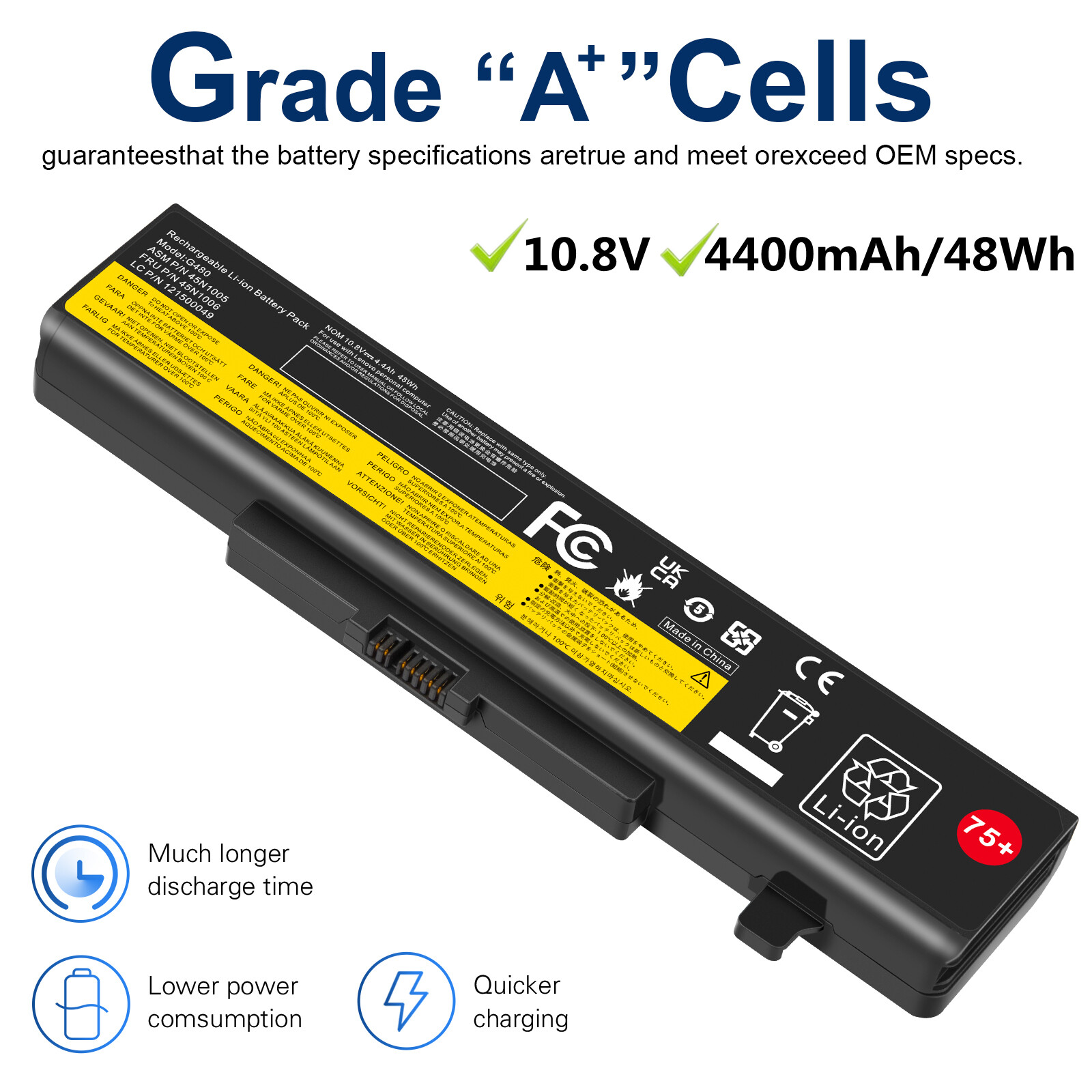 75+ E430 E530 Battery for Lenovo 45N1042 45N1048 45N1049 45N1051 45N1052 45N1050