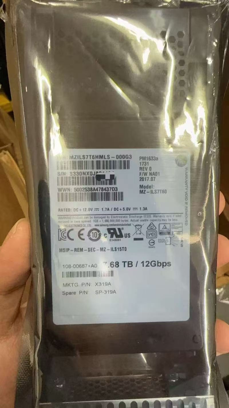 Samsung PM1633a 7.68TB HPE SSD 2.5" SAS 12Gb/s MZ-ILS7T60 MZILS7T6HMLS-000G3