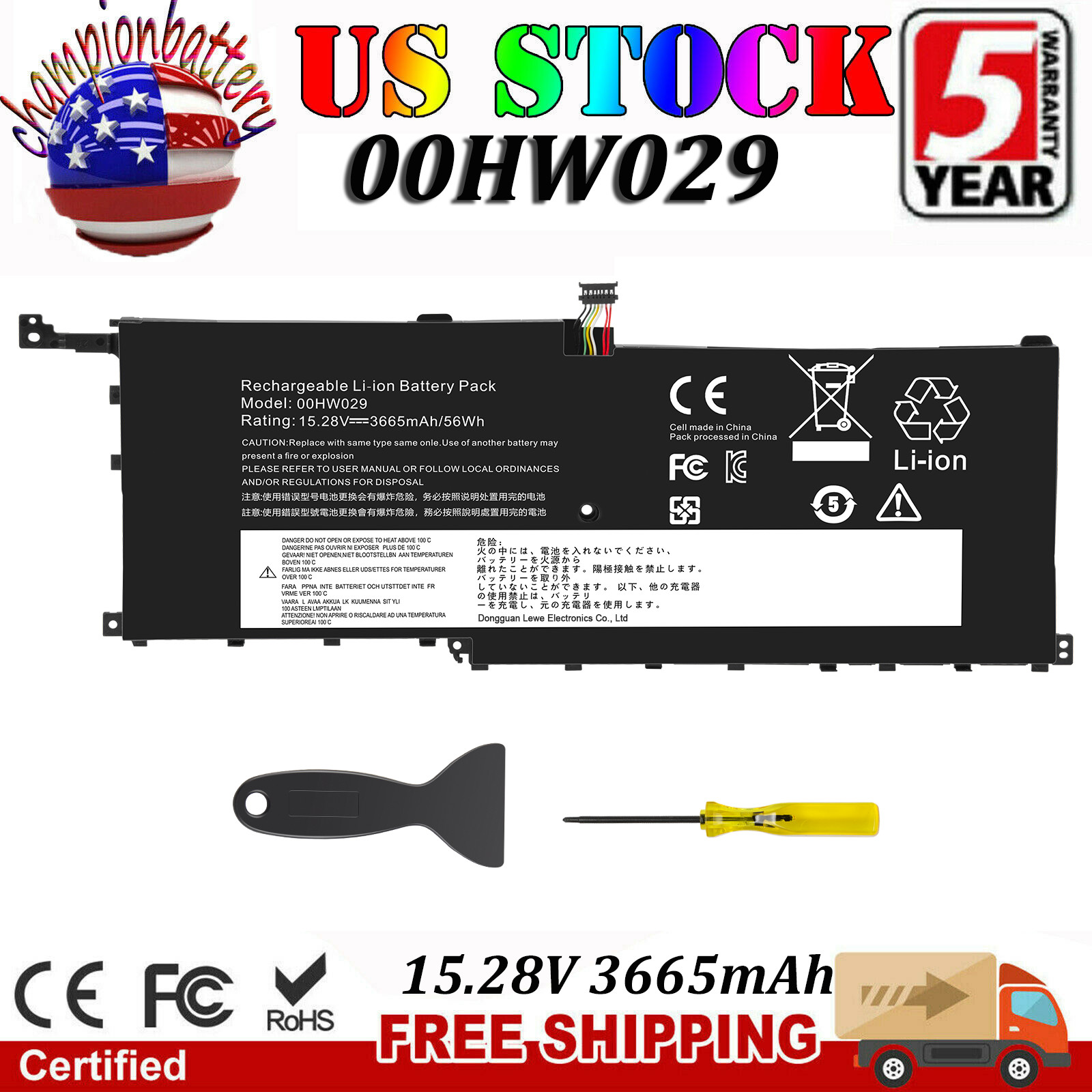 00HW028 00HW029 Laptop Battery For Lenovo Thinkpad X1 Carbon 4th Gen 4 2016 56Wh