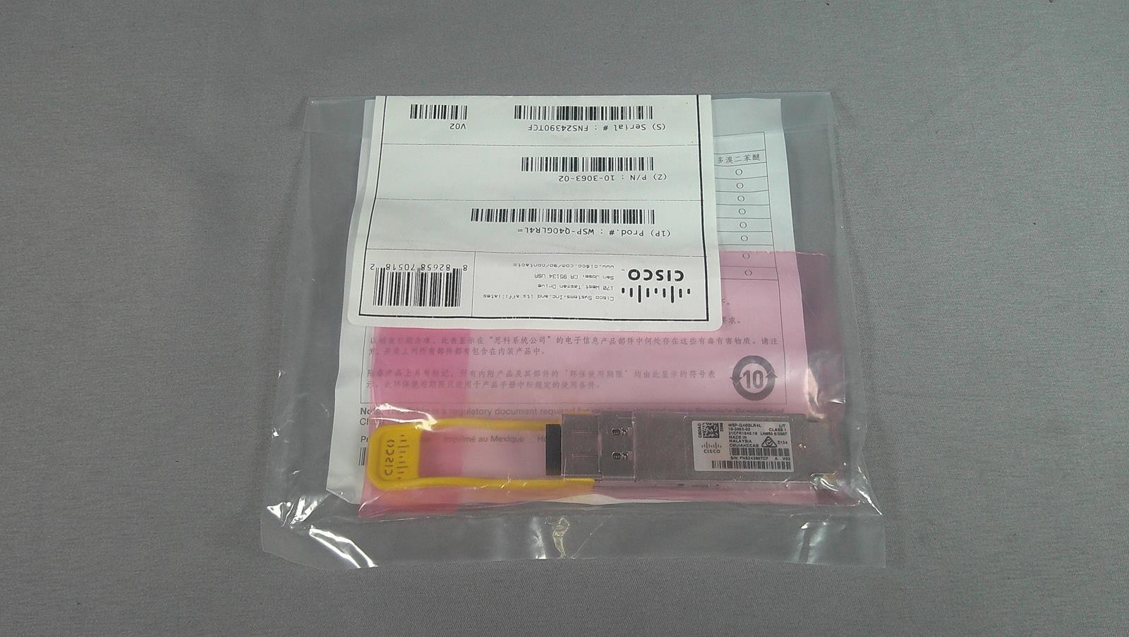 CISCO WSP-Q40GLR4L 40GBASE-LR4-Lite 40GbE 1310nm SMF LC QSFP ***NEW***