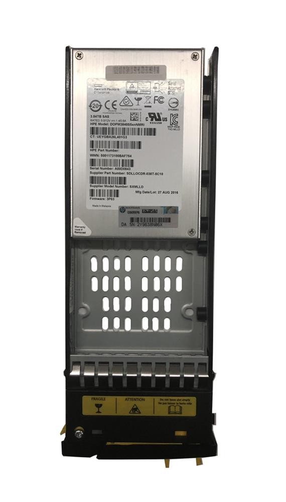 HPE 3.84TB SAS SSD 12Gb/s 2.5" Enterprise DDYE3840S5xnNMRI 850334-002