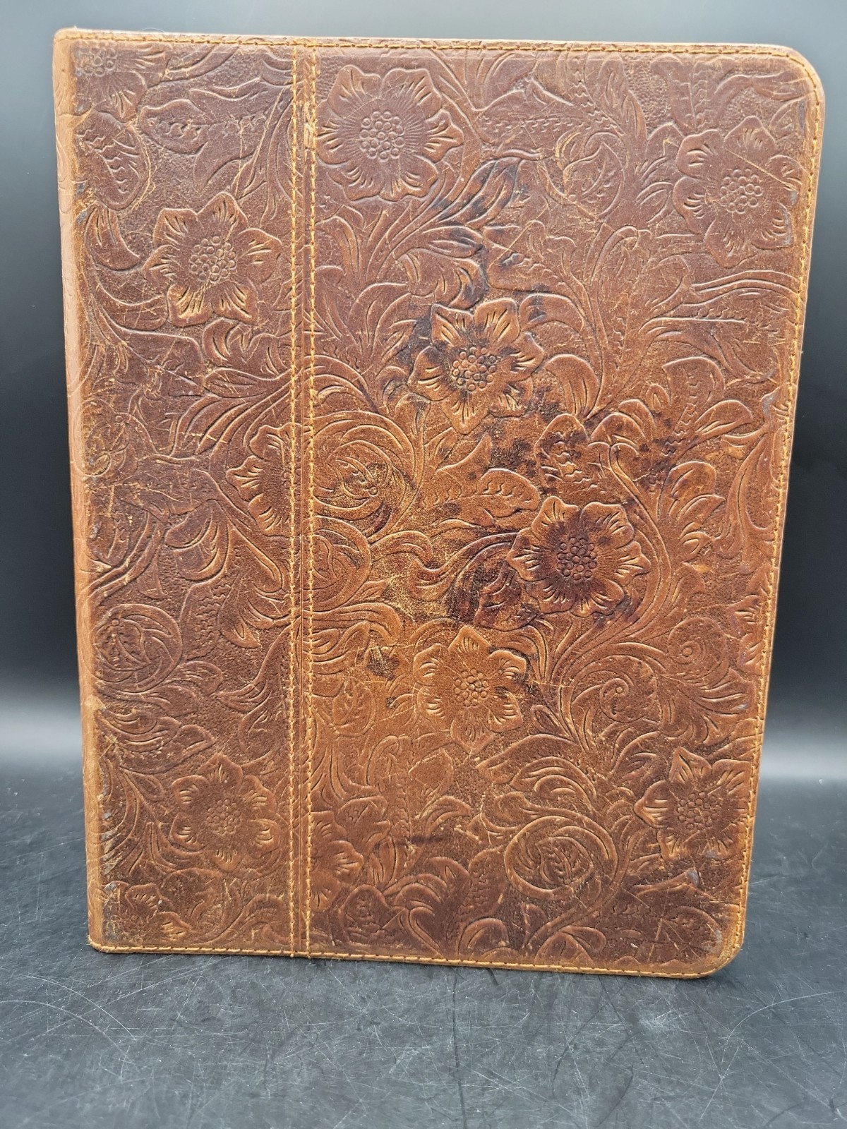 Gexmil Genuine Leather Case For IPad With Flower Brown Design