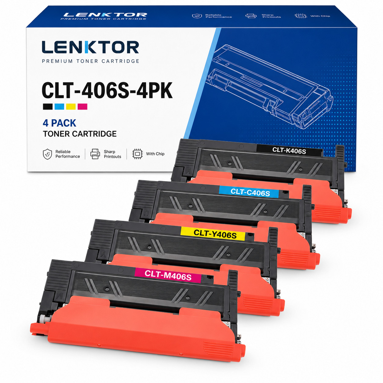 CLT-406S 4PK Toner Cartridge Set for CLP-360 CLX-3305W Xpress C410W C460W 3306FN