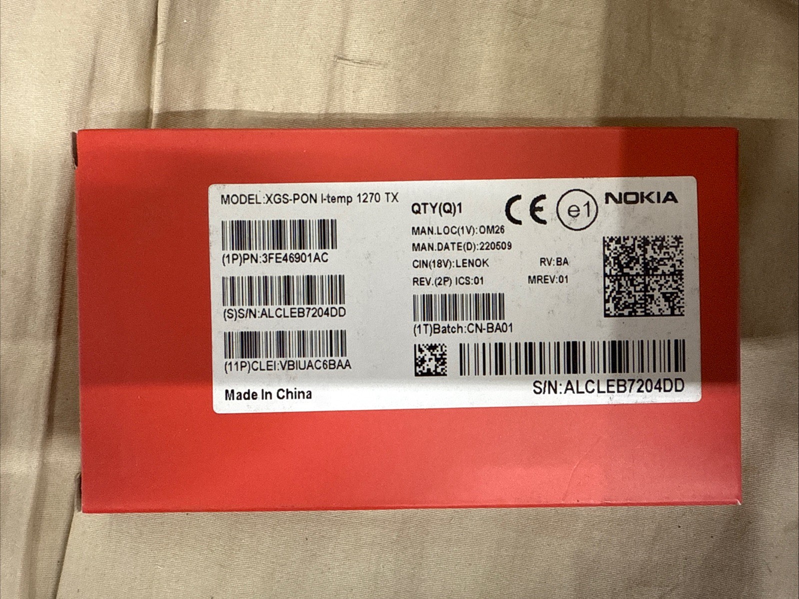 Nokia | 3FE46901AC | I-Temp 1270 TX SFP Transceiver Module | 