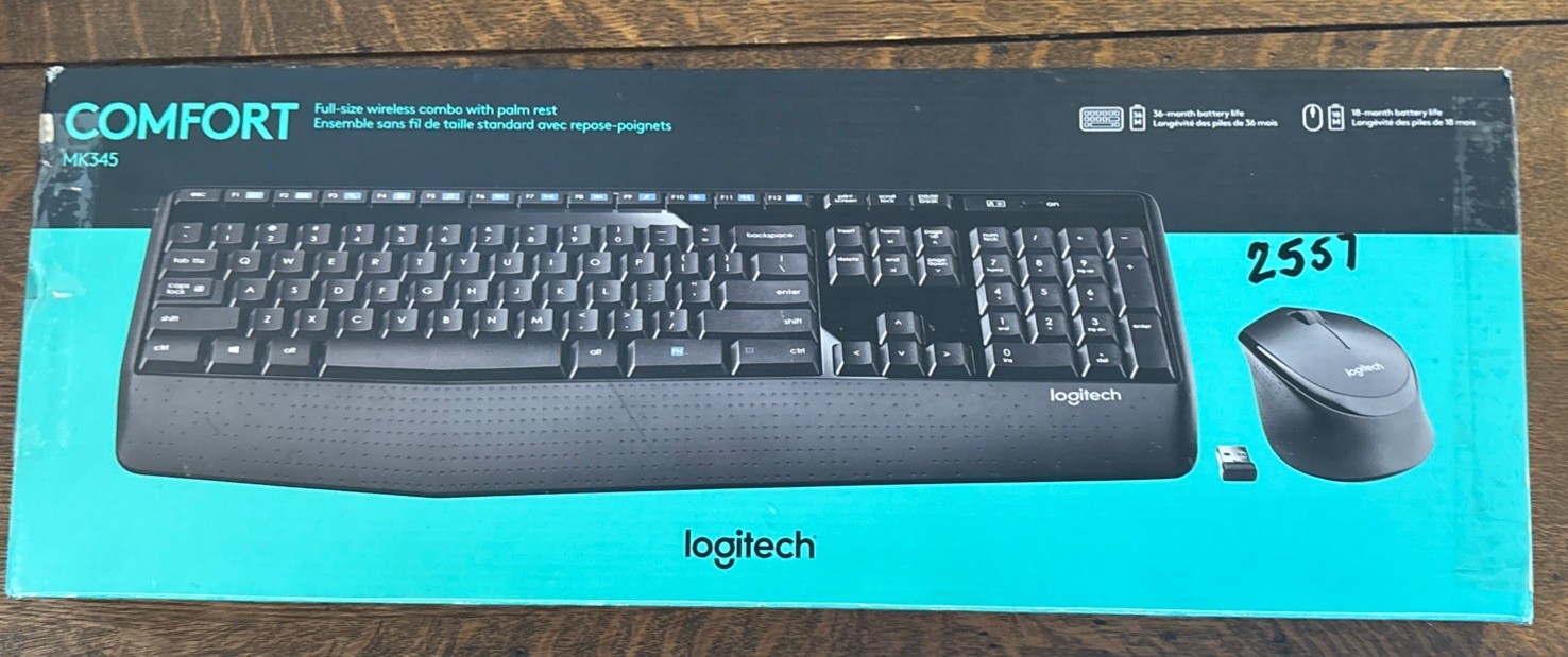 Logitech K345 Wireless Keyboard - Full-Sized Keyboard with Palm Rest, 2.4 GHz