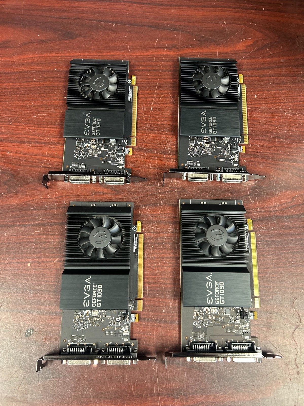 Lot of 4) EVGA Geforce GT1030 2GB GDDR5 Full Height Desktop 2xDVI GPUs #95
