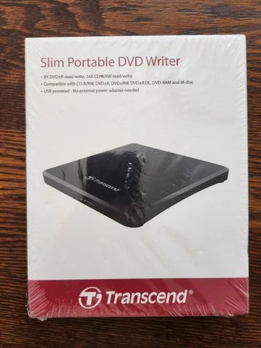 NEW  Transcend TS8XDVDS-K 8K Extra Slim Portable DVD Writer 8X Read and Write