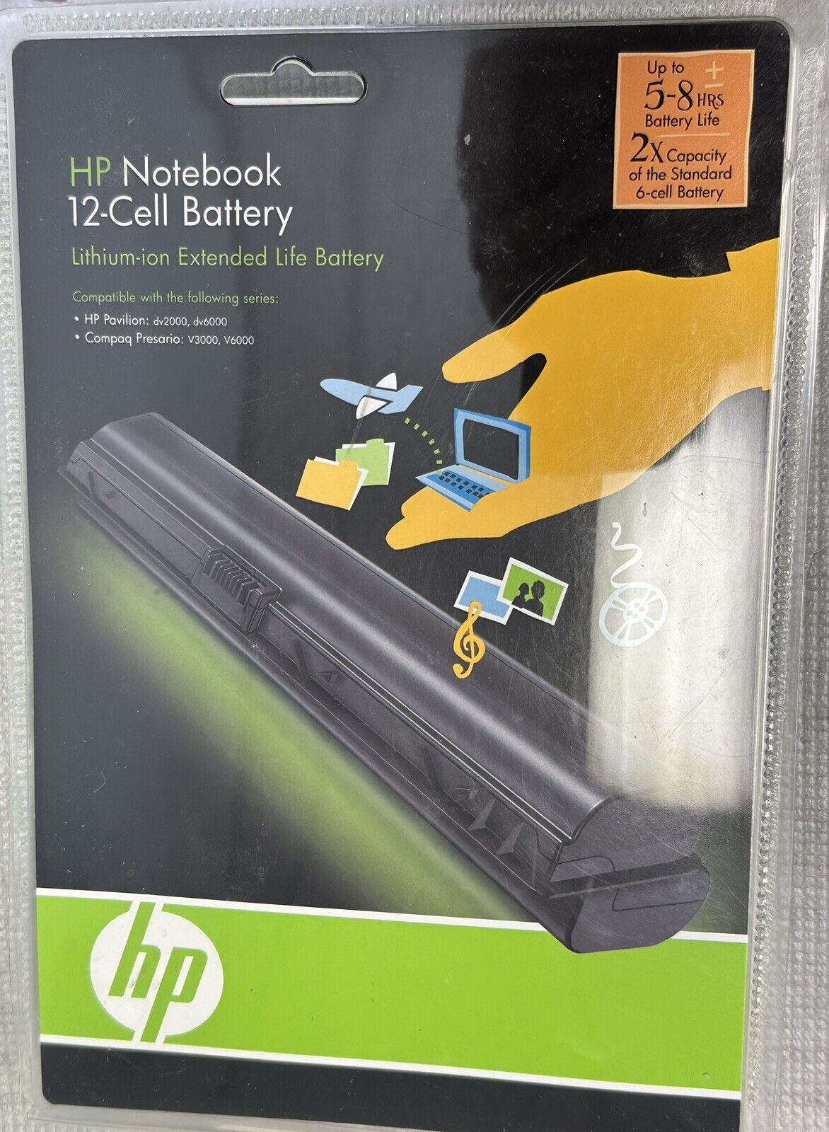 Brand New HP Notebook 12-Cell Extended Life Lithium-ion Battery - Factory Sealed