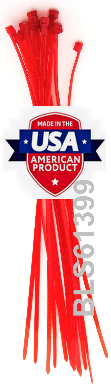 400 USA Made TOUGH TIES 6" inch 40lb Nylon Tie Wraps Wire Cable Zip Ties Red
