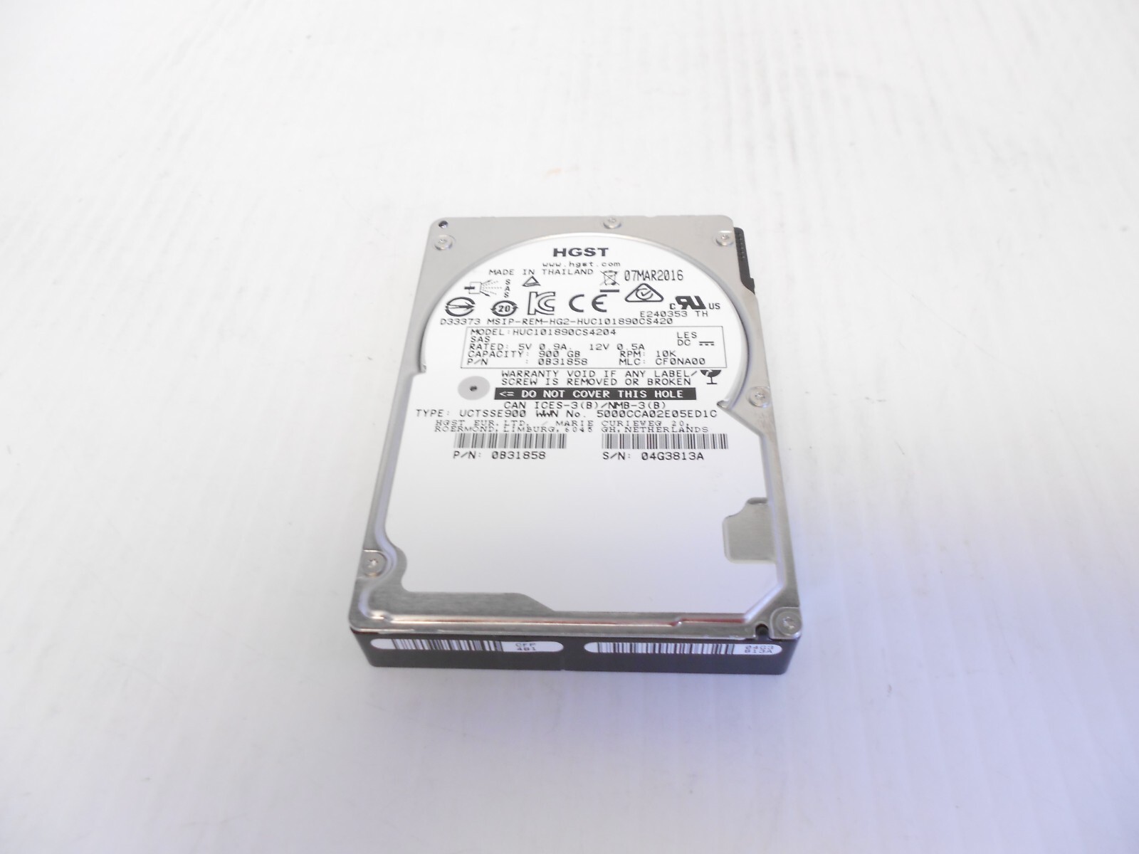 Hitachi HGST 900GB 10K 2.5" 12Gbs SAS Hard Drive HUC101890CS4204 Server HP