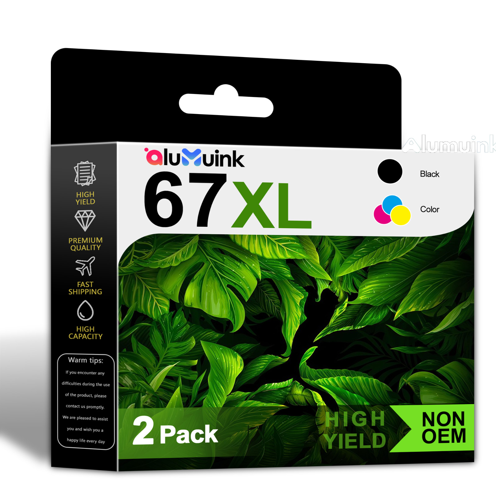 67XL ink Combo 2PK Replacement For HP 67 XL Cartridge 67 New Chip DeskJet 4121e