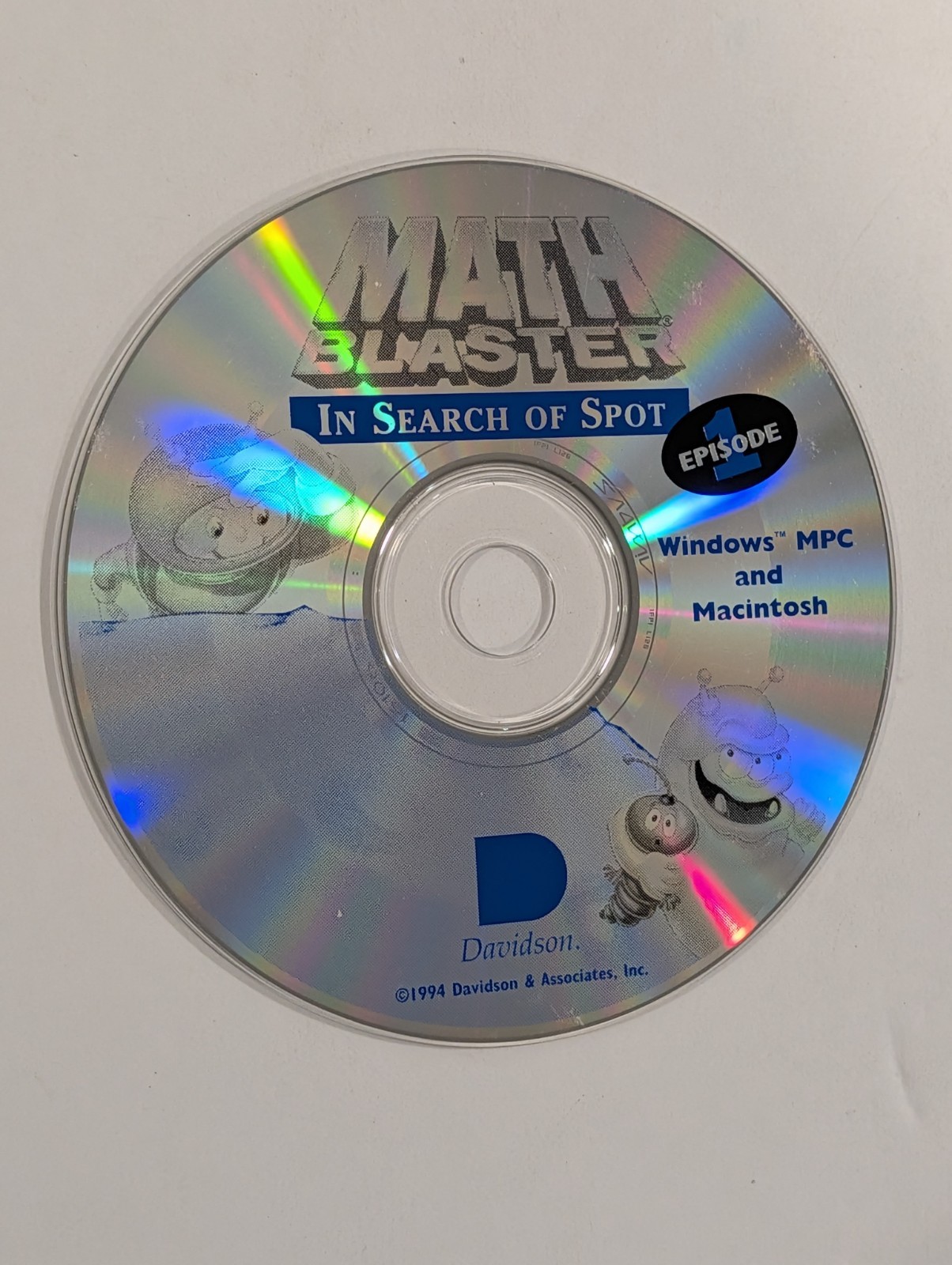 Math Blaster Episode One: In Search of Spot (Windows/Mac, 1994) Loose Disc