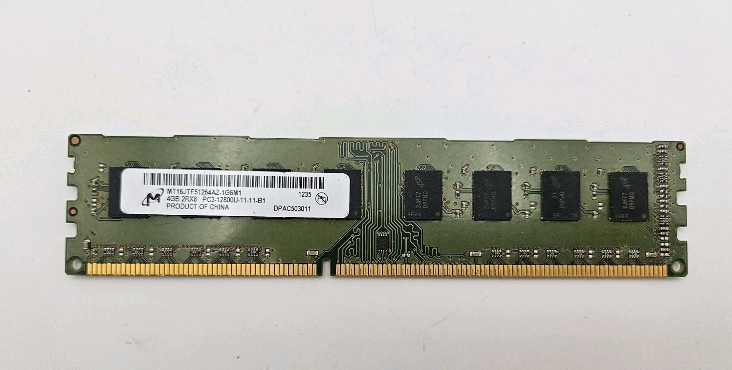 RAM LOT of Micron HP 4GB 2RX8 PC3-12800U-11-11-B1(DDR3-1600MHz) PC memory