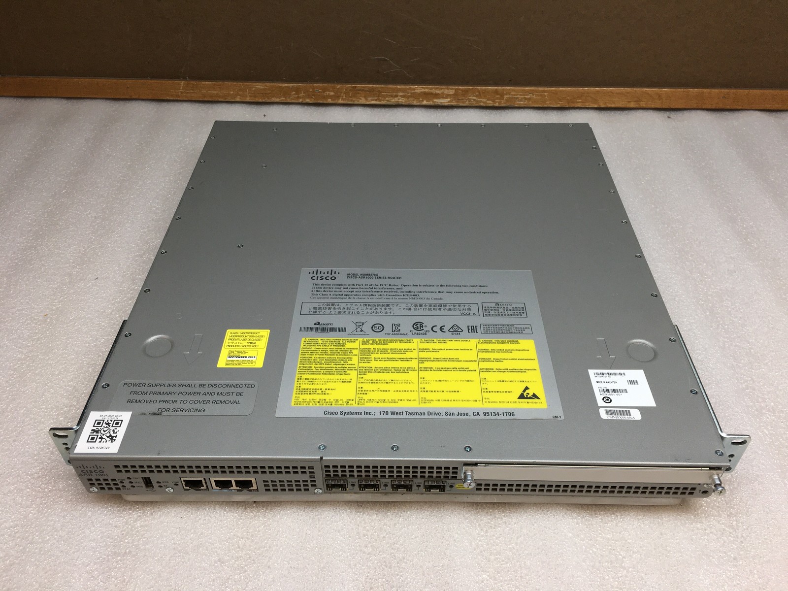 Cisco ASR-100 Series ASR 1001 ASR1001 V04 Aggregation Service Router Dual PSU