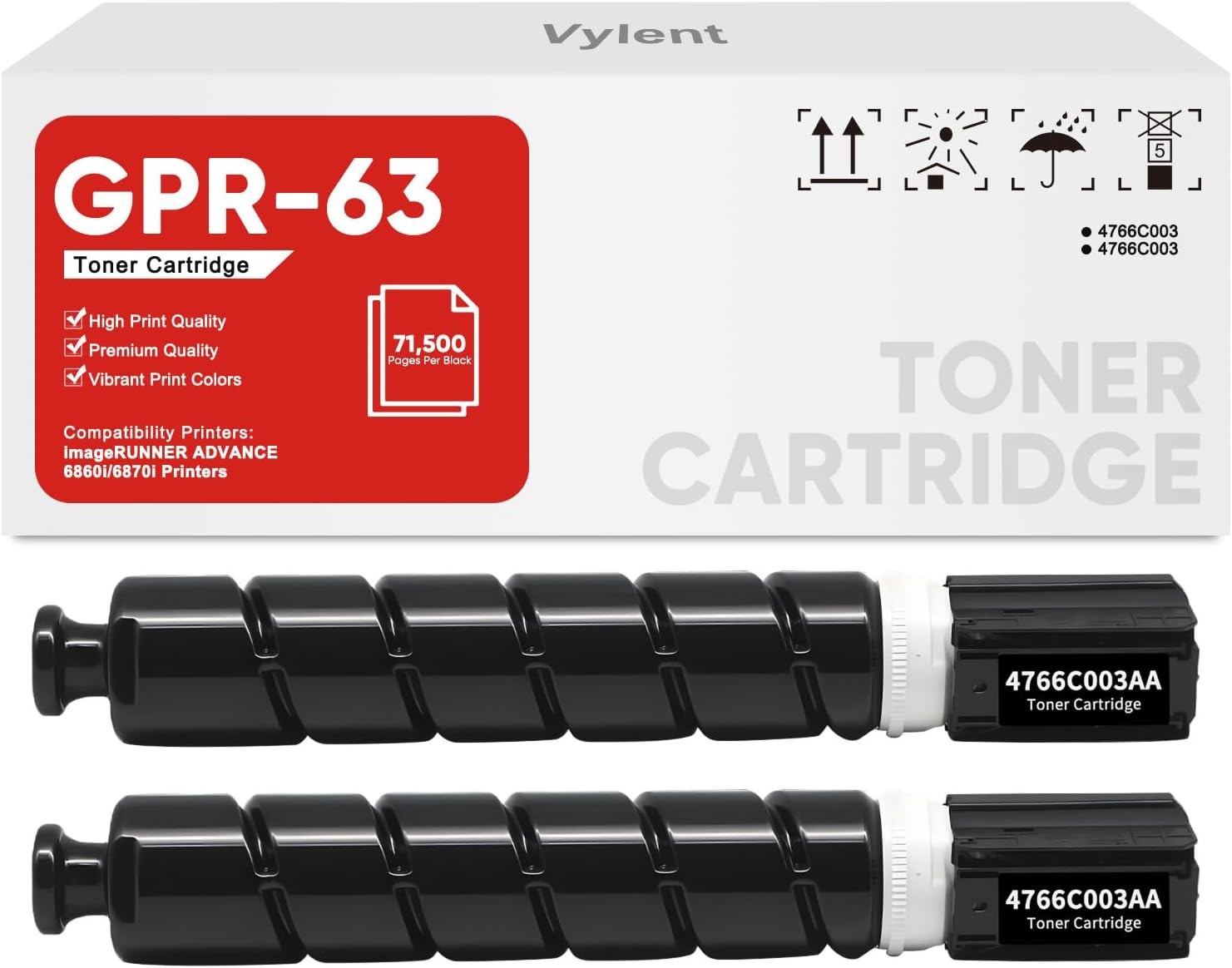 GPR-63 Black Toner Cartridge 2-Pack High Yield GPR63 4766C003AA Canon 3055