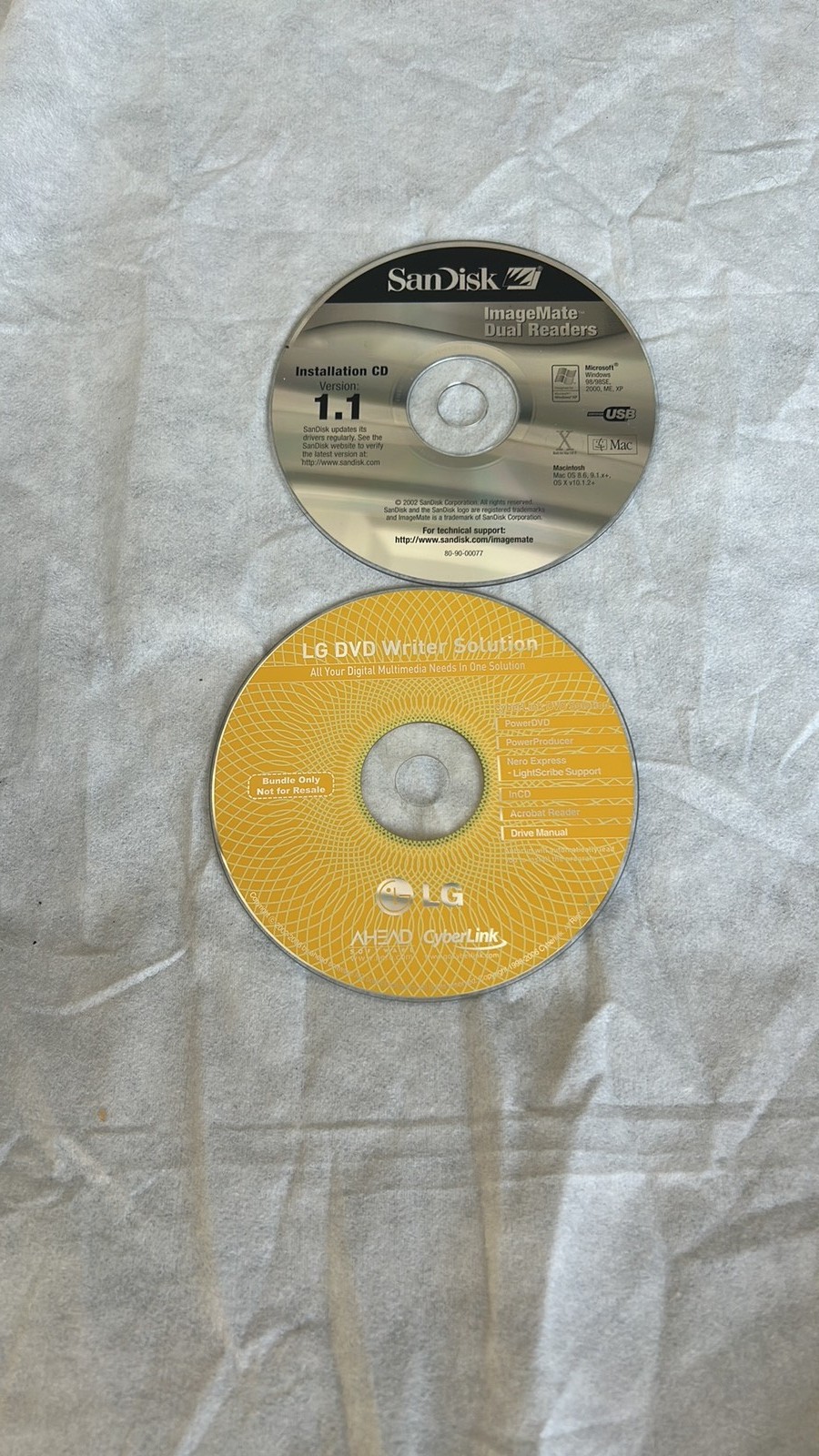 Vintage Driver & Software CD Lot - SanDisk ImageMate & LG DVD Writer Solution