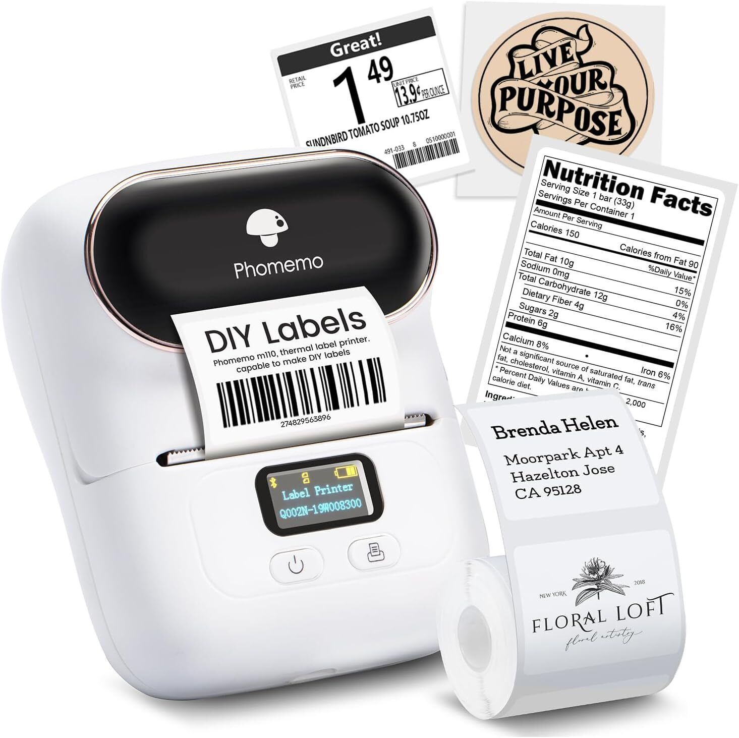 Thermal Printer Label Makers Bluetooth Barcode Address Label Maker  Business LOT