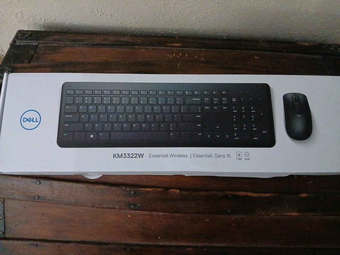 Dell KM3322W Wireless Keyboard & Mouse Bundle, Plug & Play, QWERTY, Black