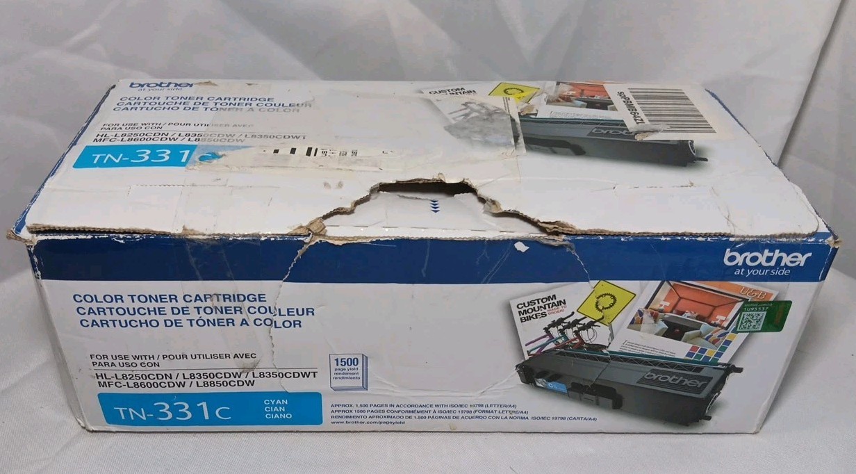 New GENUINE Brother 331 TN-331BK Black Toner Cartridge Open Box Sealed Foil Pkg